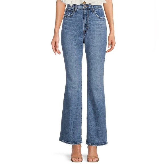 Levi’s High Rise Flare Wide Leg Jeans Retro Style size 27 - Picture 1 of 14